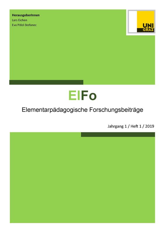 Bucheinband von 'ElFo - Elementarpädagogische Forschungsbeiträge, Band Jahrgang 1 / Heft 1 / 2019'