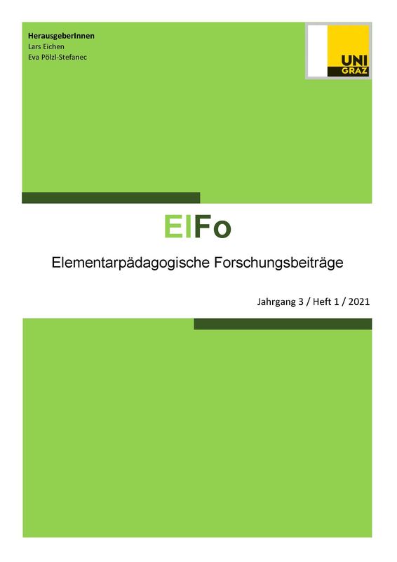 Cover of the book 'ElFo - Elementarpädagogische Forschungsbeiträge, Volume Jahrgang 3 / Heft 1 / 2021'