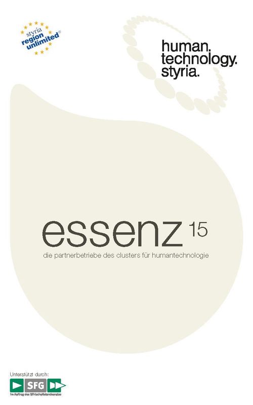 Cover of the book 'essenz 15 - Die Partnerbetriebe des Clusters für Humantechnologie'