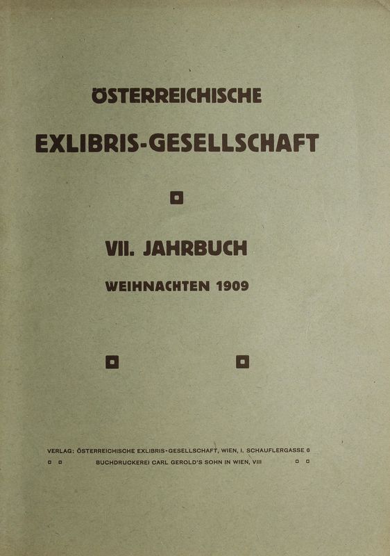 Bucheinband von 'Österreichische Exlibris - Gesellschaft - VII. Publikation, Band VII'