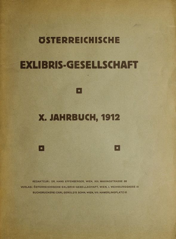 Cover of the book 'Österreichische Exlibris - Gesellschaft - X. Publikation, Volume X'