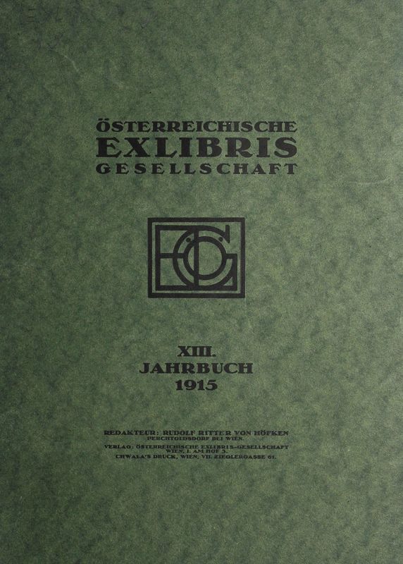 Bucheinband von 'Österreichische Exlibris - Gesellschaft - XIII. Publikation, Band XIII'