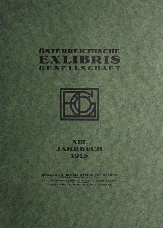 Cover of the book 'Österreichische Exlibris - Gesellschaft - XIII. Publikation, Volume XIII'