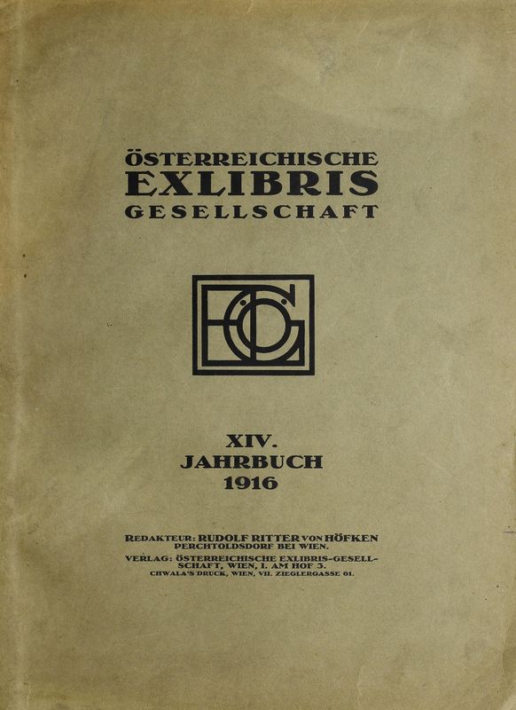 Bucheinband von 'Österreichische Exlibris - Gesellschaft - XIV. Publikation, Band XIV'