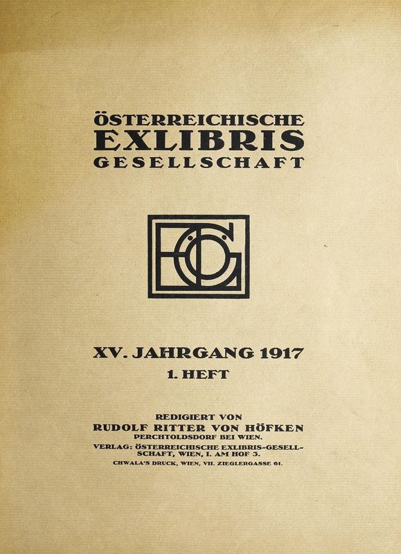 Cover of the book 'Österreichische Exlibris - Gesellschaft - XV. Publikation, Volume XV'