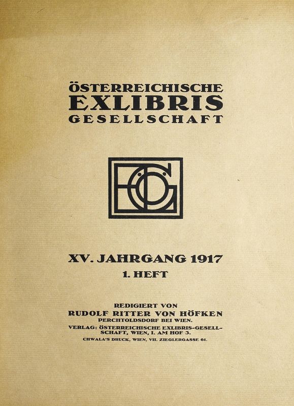 Bucheinband von 'Österreichische Exlibris - Gesellschaft - XV. Publikation, Band XV'