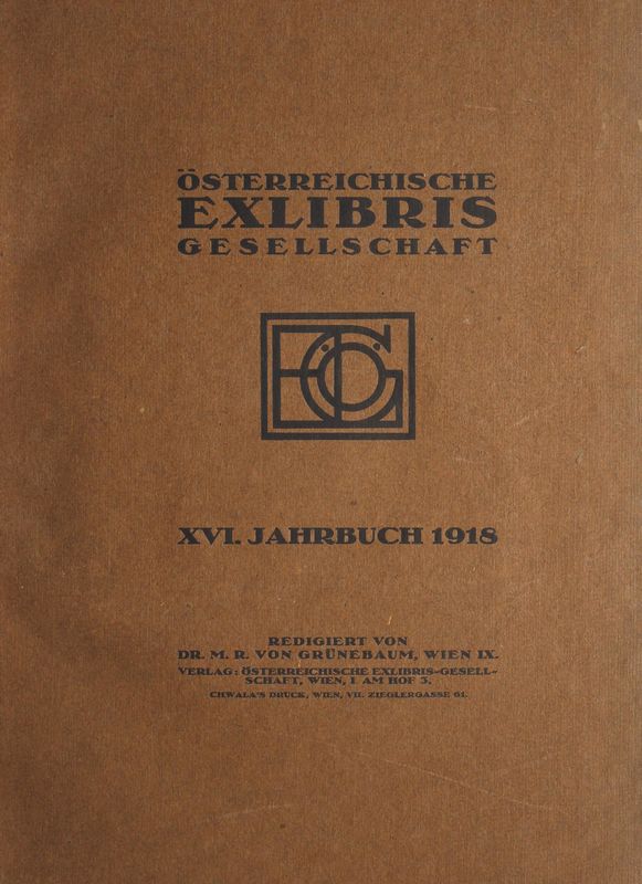 Cover of the book 'Österreichische Exlibris - Gesellschaft - XVI. Publikation, Volume XVI'