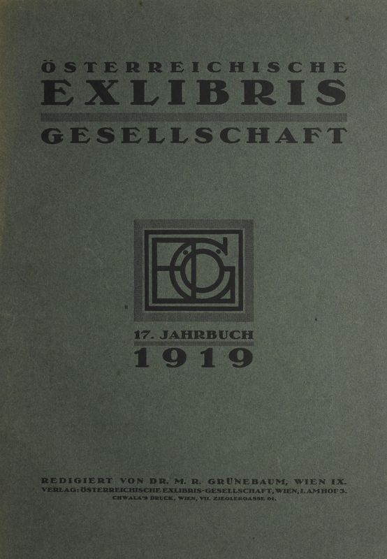 Bucheinband von 'Österreichische Exlibris - Gesellschaft - XVII. Publikation, Band XVII'