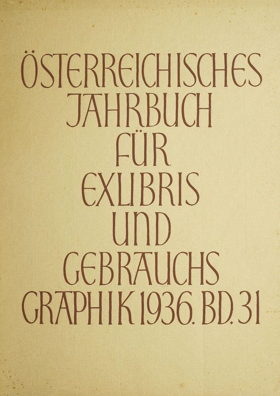 Bucheinband von 'Österreichisches Jahrbuch für Exlibris und Gebrauchsgraphik - 1936, Band 31'