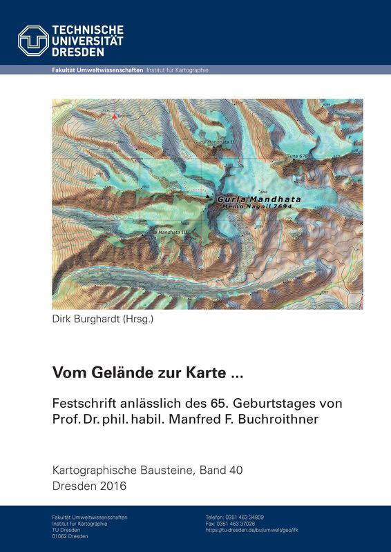 Bucheinband von 'Vom Gelände zur Karte ... - Festschrift anlässlich des 65. Geburtstages von Prof. Dr. phil. habil. Manfred F. Buchroithner'