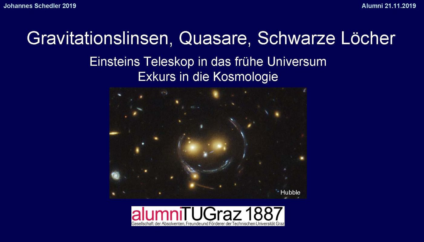 Cover of the book 'Gravitationslinsen, Quasare, Schwarze Löcher - Einsteins Teleskop in das frühe Universum Exkurs in die Kosmologie'