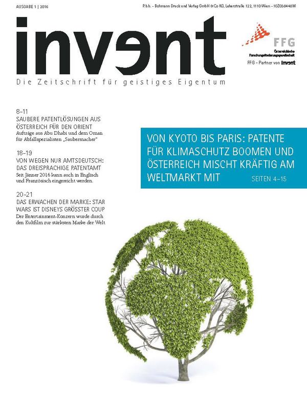 Cover of the book 'invent - Die Zeitschrift für geistiges Eigentum, Volume 1|2016'