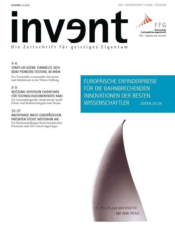 Cover of the book 'invent - Die Zeitschrift für geistiges Eigentum, Volume 2|2016'