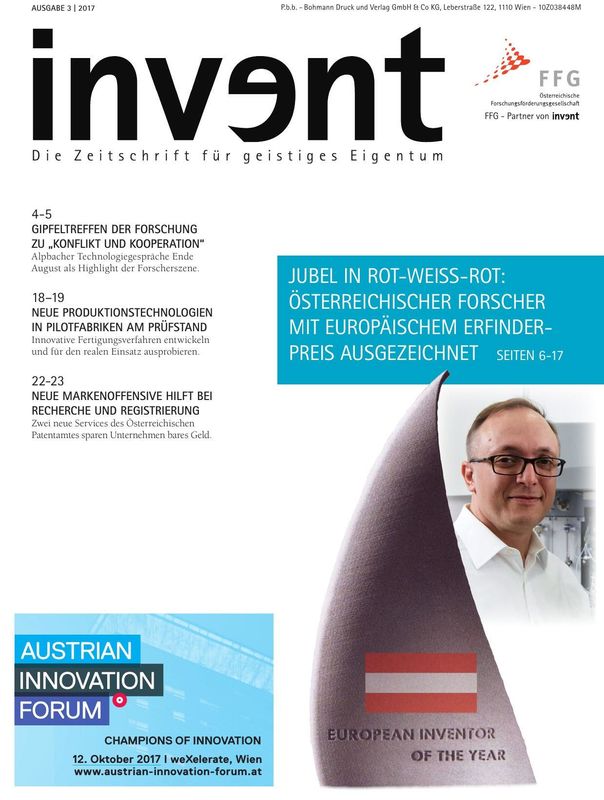 Cover of the book 'invent - Die Zeitschrift für geistiges Eigentum, Volume 3|2017'