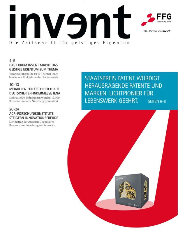 Cover of the book 'invent - Die Zeitschrift für geistiges Eigentum, Volume 4|2018'