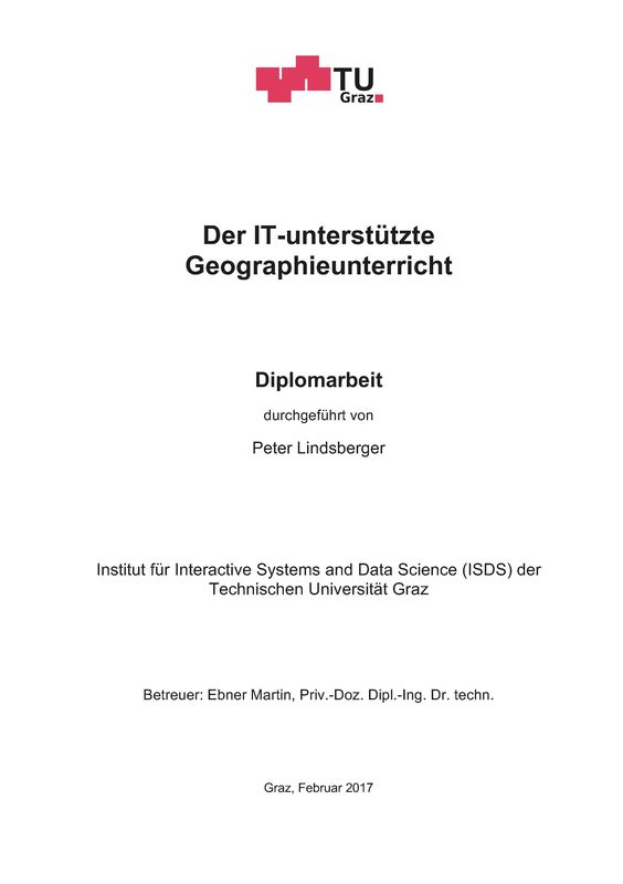 Cover of the book 'Der IT-unterstützte Geographieunterricht'