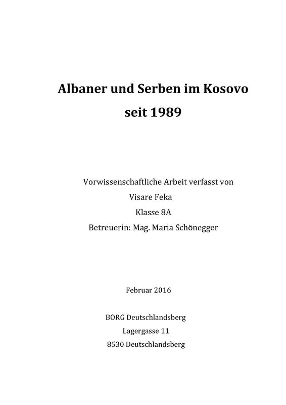 Cover of the book 'Albaner und Serben im Kosovo seit 1989'