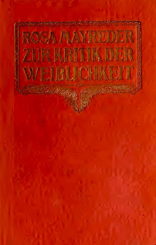 Cover of the book 'Zur Kritik der Weiblichkeit'