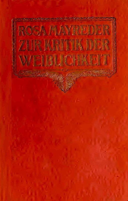 Bucheinband von 'Zur Kritik der Weiblichkeit'