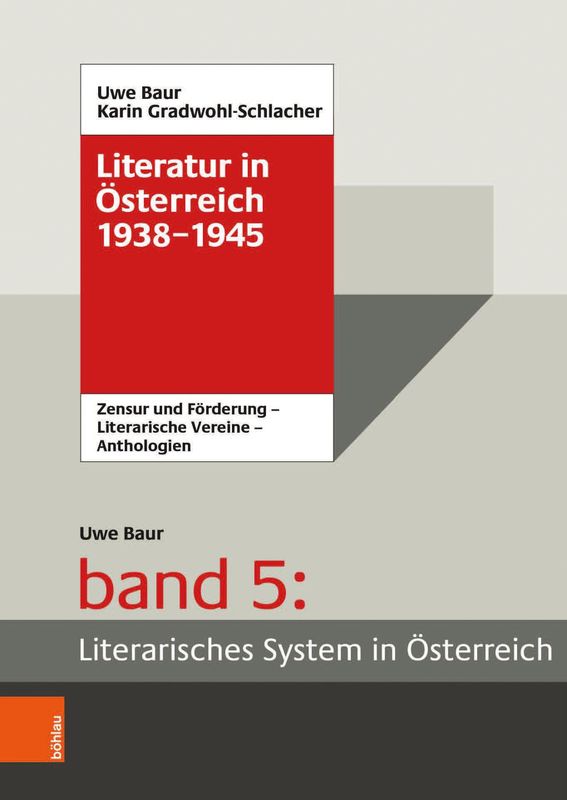 Cover of the book 'Literarisches System in Österreich 1933/1938–1945 - Zensur und Förderung – Literarische Vereine – Anthologien'