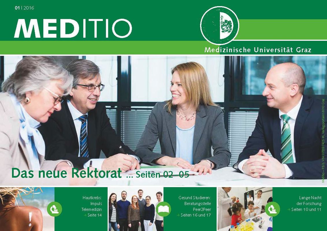 Cover of the book 'MEDITIO - Neues von der steirischen Gesundheitsuniversität, Volume 01|2016'