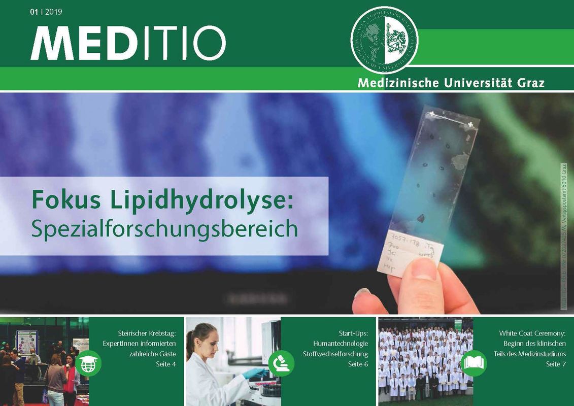 Cover of the book 'MEDITIO - Neues von der steirischen Gesundheitsuniversität, Volume 01|2019'