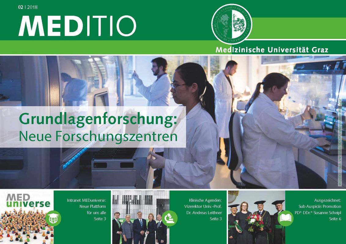 Cover of the book 'MEDITIO - Neues von der steirischen Gesundheitsuniversität, Volume 02|2018'