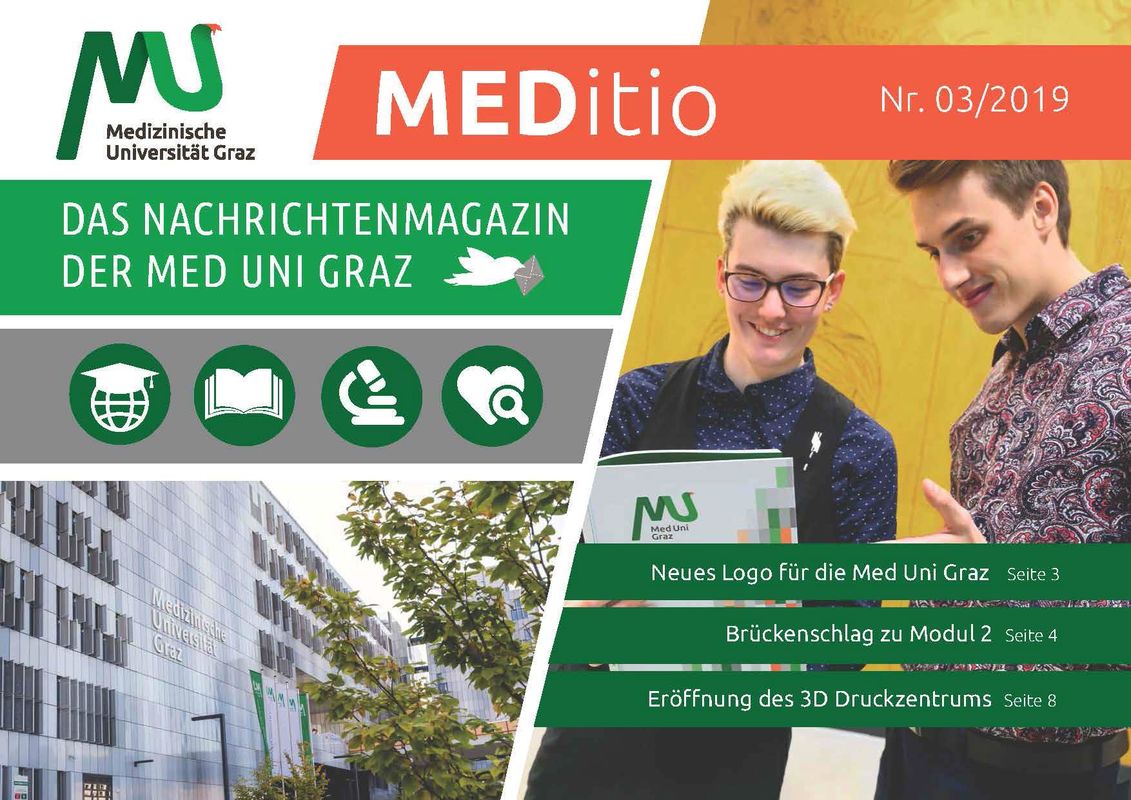 Bucheinband von 'MEDITIO - Das Nachrichtenmagazin der Med Uni Graz, Band 03|2019'