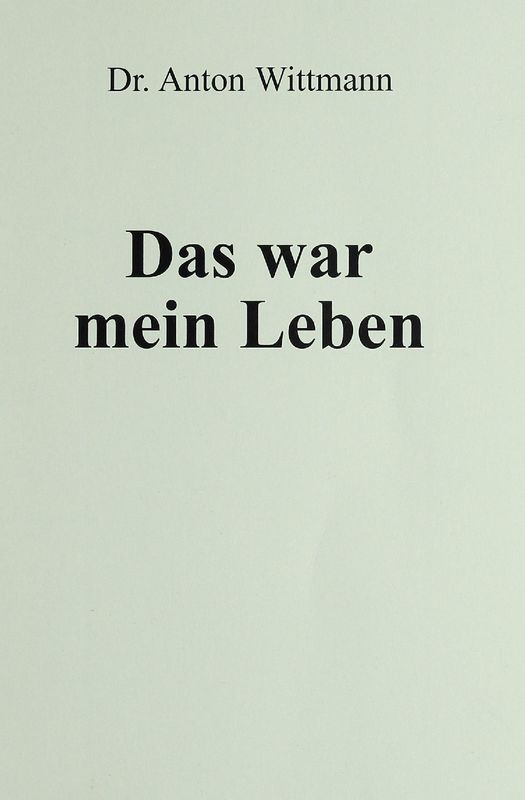 Cover of the book 'Das war mein Leben'