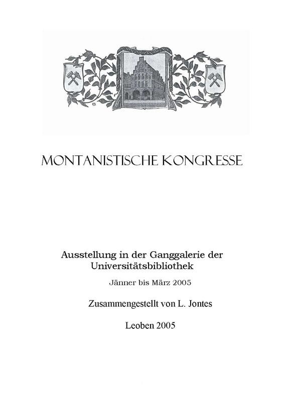 Cover of the book 'Montanistische Kongresse'