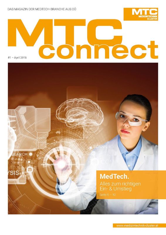 Bucheinband von 'MTC-connect - Das Magazin der Medtech-Branche aus OÖ, Band 1'