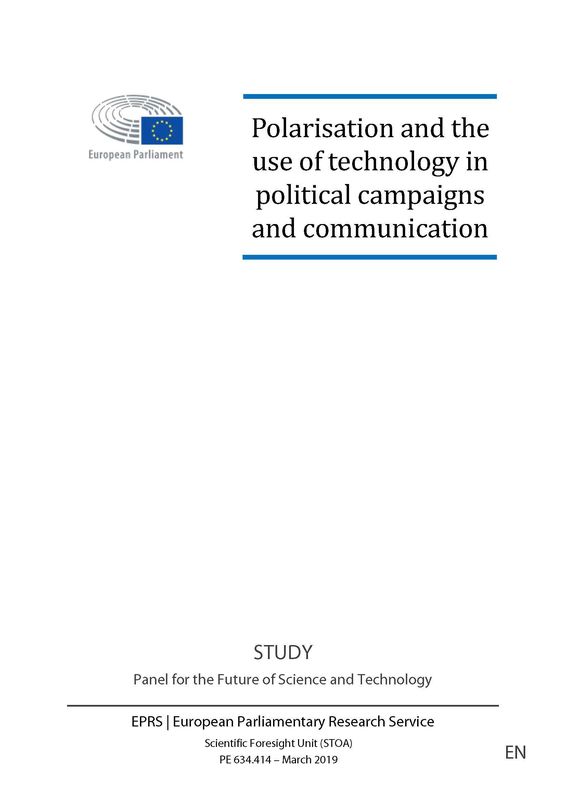 Cover of the book 'Polarisation and the use of technology in political campaigns and communication'