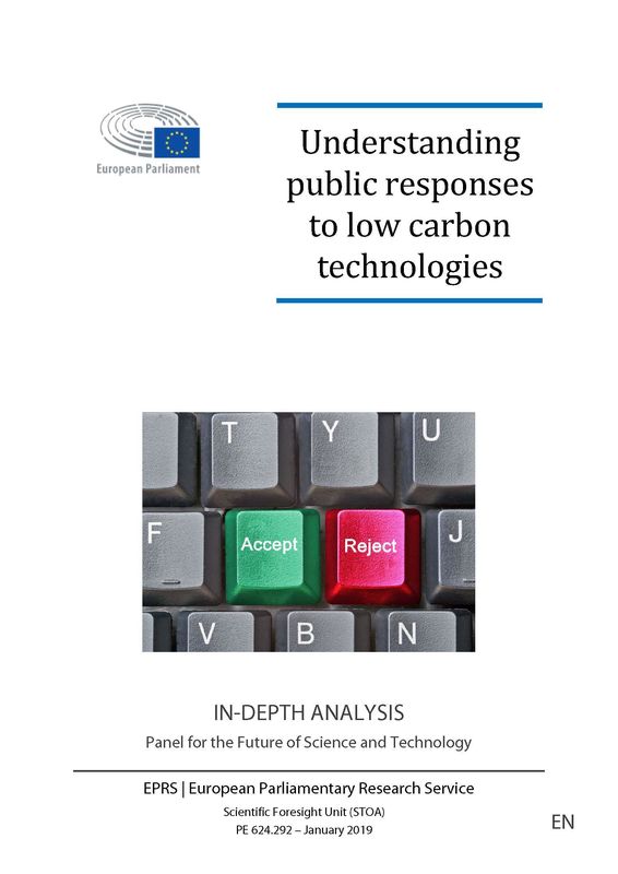Cover of the book 'Understanding public responses to low carbon technologies'