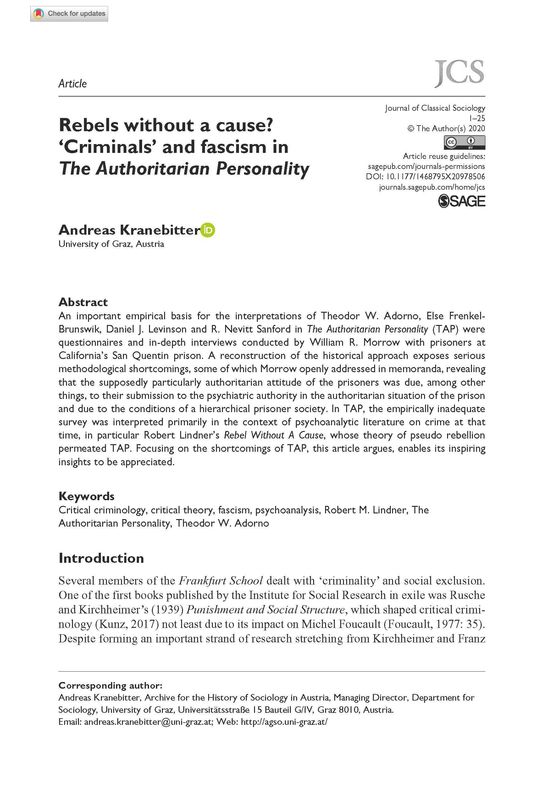 Bucheinband von 'Rebels without a cause? - ‘Criminals’ and fascism in The Authoritarian Personality'