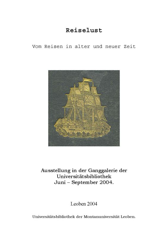 Cover of the book 'Reiselust - Vom Reisen in alter und neuer Zeit'