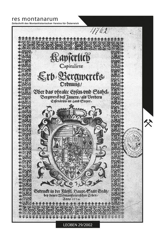 Bucheinband von 'res montanarum - Zeitschrift des Montanhistorischen Vereins für Österreich, Band 29'