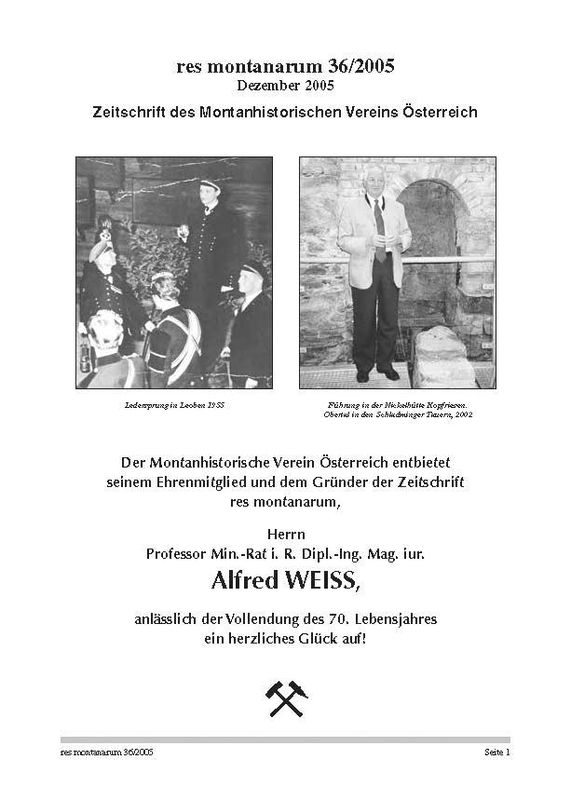 Bucheinband von 'res montanarum - Zeitschrift des Montanhistorischen Vereins für Österreich, Band 36'