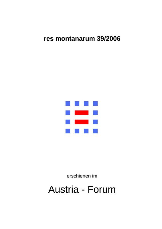 Bucheinband von 'res montanarum - Zeitschrift des Montanhistorischen Vereins für Österreich, Band 39'