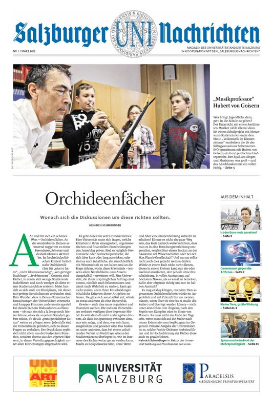 Bucheinband von 'Salzburger UNI Nachrichten, Band 1/2015'