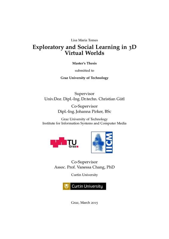 Bucheinband von 'Exploratory and Social Learning in 3D Virtual Worlds'
