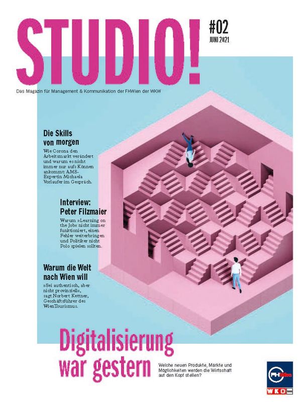 Bucheinband von 'studio! - Das Magazin für Management & Kommunikation der FHWien der WKW, Band 02| Juni 2021'