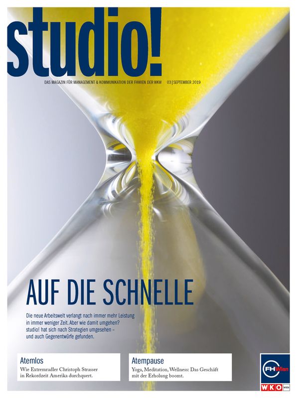 Cover of the book 'studio! - Das Magazin für Management & Kommunikation der FHWien der WKW, Volume 03| September 2019'