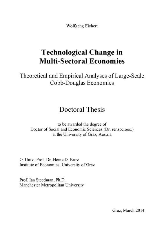 Bucheinband von 'Technological Change in Multi-Sectoral Economies - Theoretical and Empirical Analyses of Large-Scale Cobb-Douglas Economies'