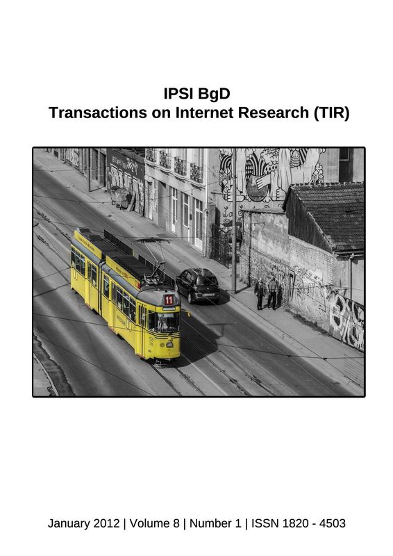 Cover of the book 'Transactions on Internet Research (TIR), Volume 8/1'