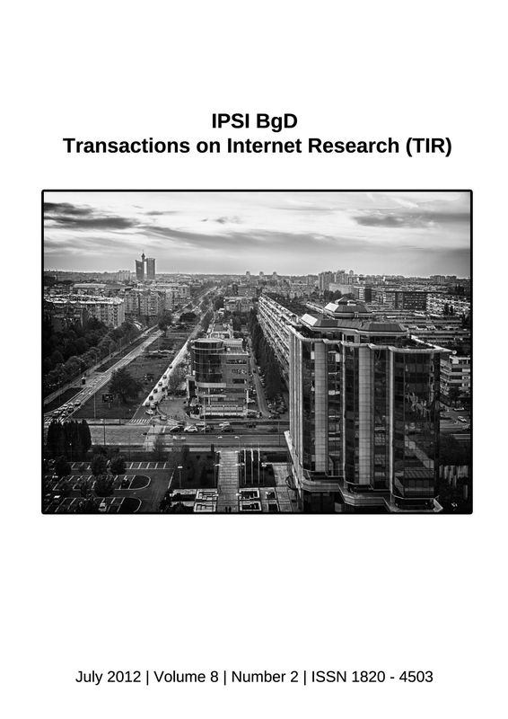 Cover of the book 'Transactions on Internet Research (TIR), Volume 8/2'