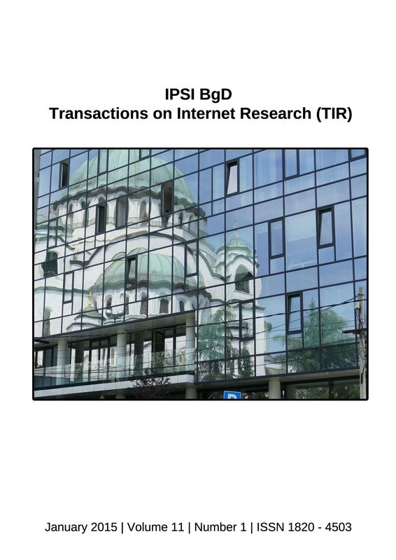 Cover of the book 'Transactions on Internet Research (TIR), Volume 11/1'