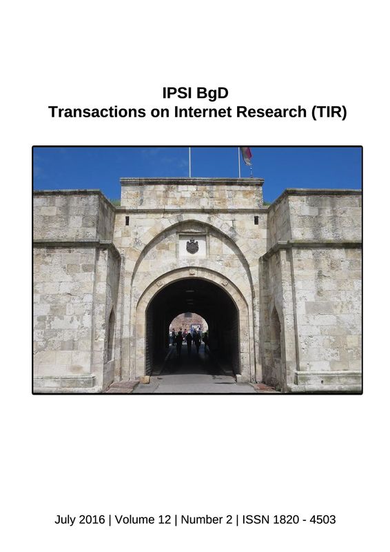 Cover of the book 'Transactions on Internet Research (TIR), Volume 12/2'