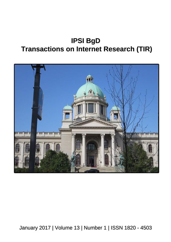 Cover of the book 'Transactions on Internet Research (TIR), Volume 13/1'