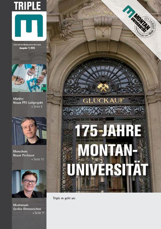 Bucheinband von 'Triple M - Zeitschrift der Montanuniversität Leoben, Band 2|2015'