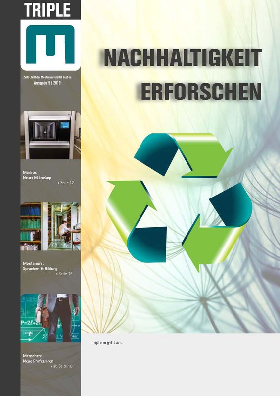 Cover of the book 'Triple M - Zeitschrift der Montanuniversität Leoben, Volume 5|2018'